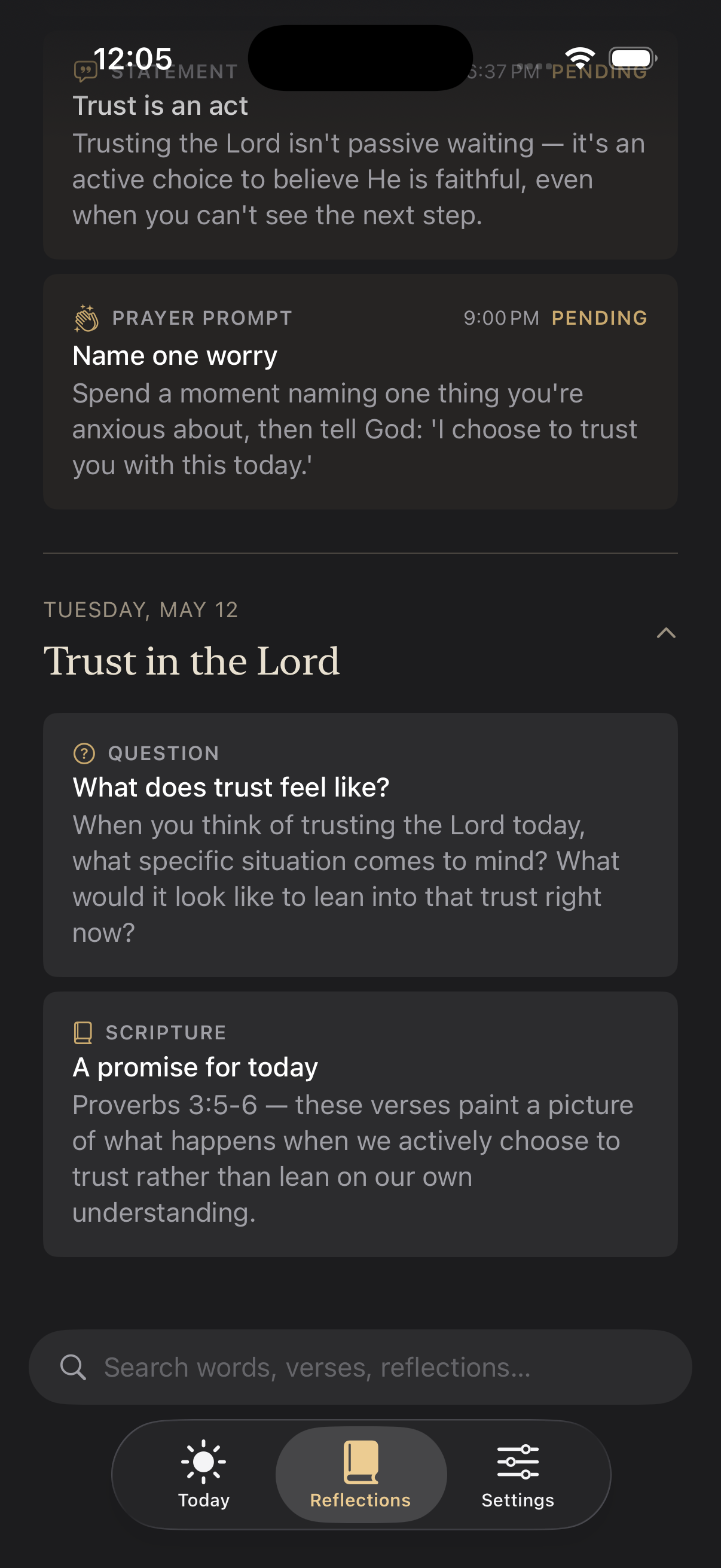 A Planted reminder notification